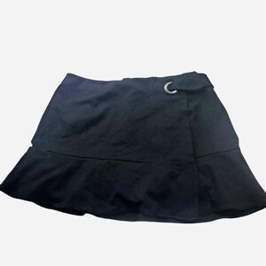 Vntg Y2k Free Press Mini Skirt Womens Medium Black With Silver Ring Accent Goth